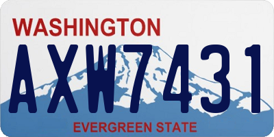 WA license plate AXW7431