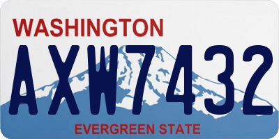 WA license plate AXW7432