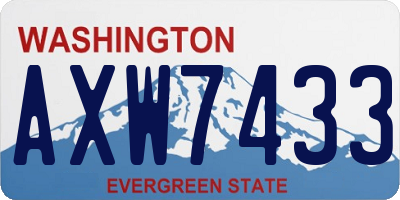 WA license plate AXW7433