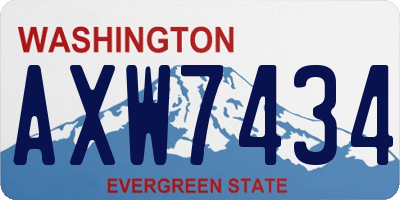 WA license plate AXW7434