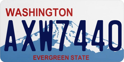 WA license plate AXW7440