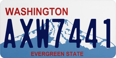 WA license plate AXW7441