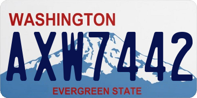 WA license plate AXW7442