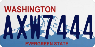 WA license plate AXW7444