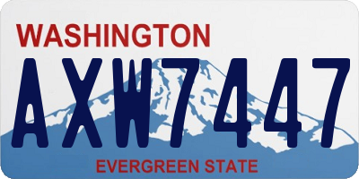 WA license plate AXW7447