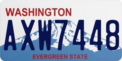 WA license plate AXW7448