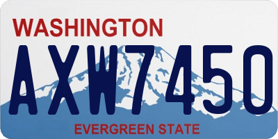 WA license plate AXW7450
