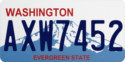 WA license plate AXW7452