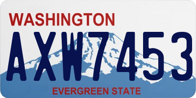 WA license plate AXW7453
