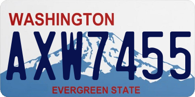 WA license plate AXW7455