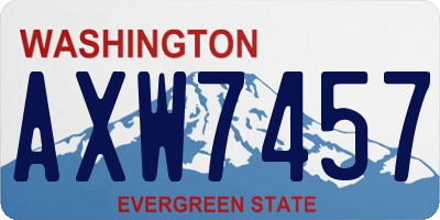 WA license plate AXW7457