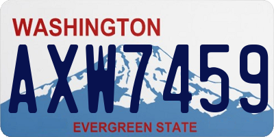 WA license plate AXW7459