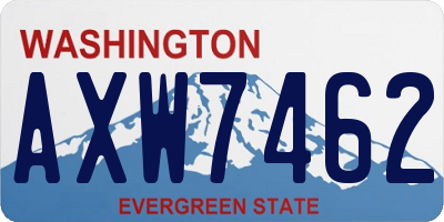 WA license plate AXW7462