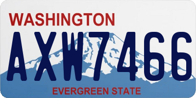 WA license plate AXW7466