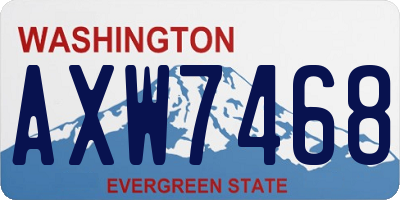 WA license plate AXW7468