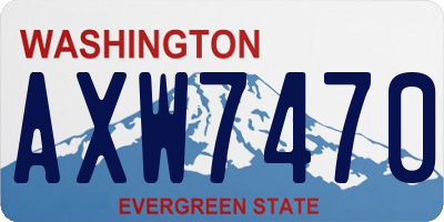 WA license plate AXW7470