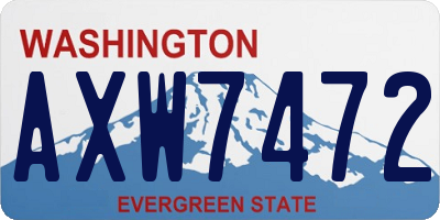 WA license plate AXW7472