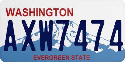 WA license plate AXW7474