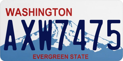WA license plate AXW7475