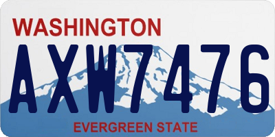 WA license plate AXW7476