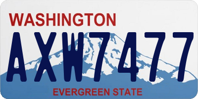 WA license plate AXW7477