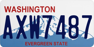 WA license plate AXW7487