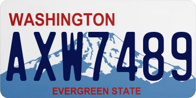 WA license plate AXW7489