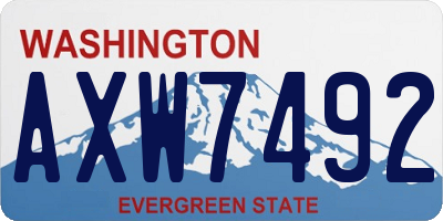 WA license plate AXW7492
