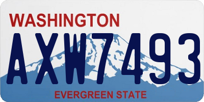 WA license plate AXW7493