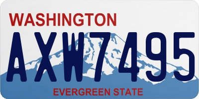 WA license plate AXW7495