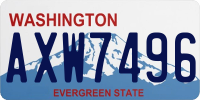 WA license plate AXW7496