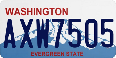 WA license plate AXW7505