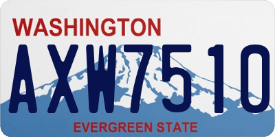 WA license plate AXW7510