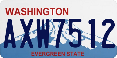 WA license plate AXW7512