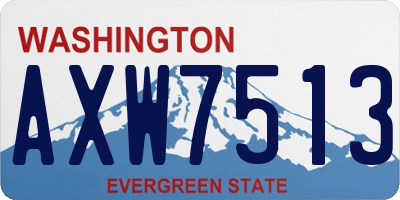 WA license plate AXW7513