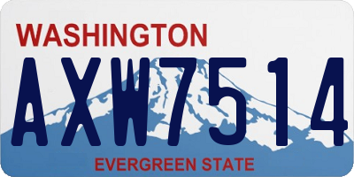 WA license plate AXW7514
