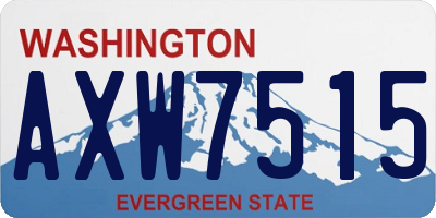 WA license plate AXW7515
