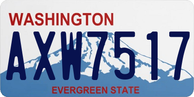 WA license plate AXW7517