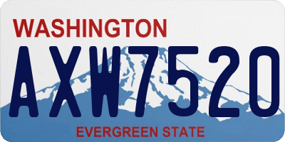 WA license plate AXW7520