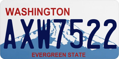 WA license plate AXW7522
