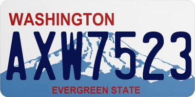 WA license plate AXW7523
