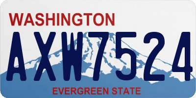WA license plate AXW7524