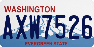 WA license plate AXW7526
