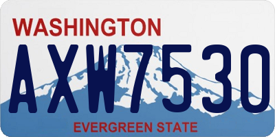 WA license plate AXW7530
