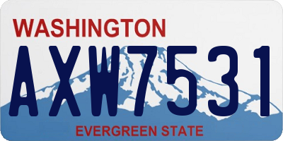 WA license plate AXW7531