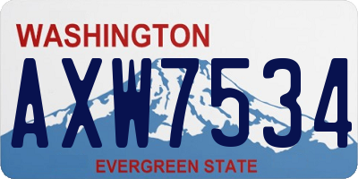WA license plate AXW7534