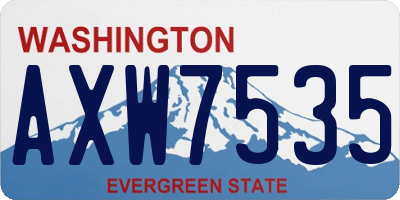 WA license plate AXW7535