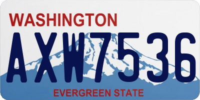 WA license plate AXW7536