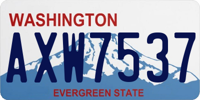 WA license plate AXW7537