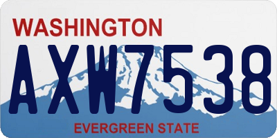 WA license plate AXW7538